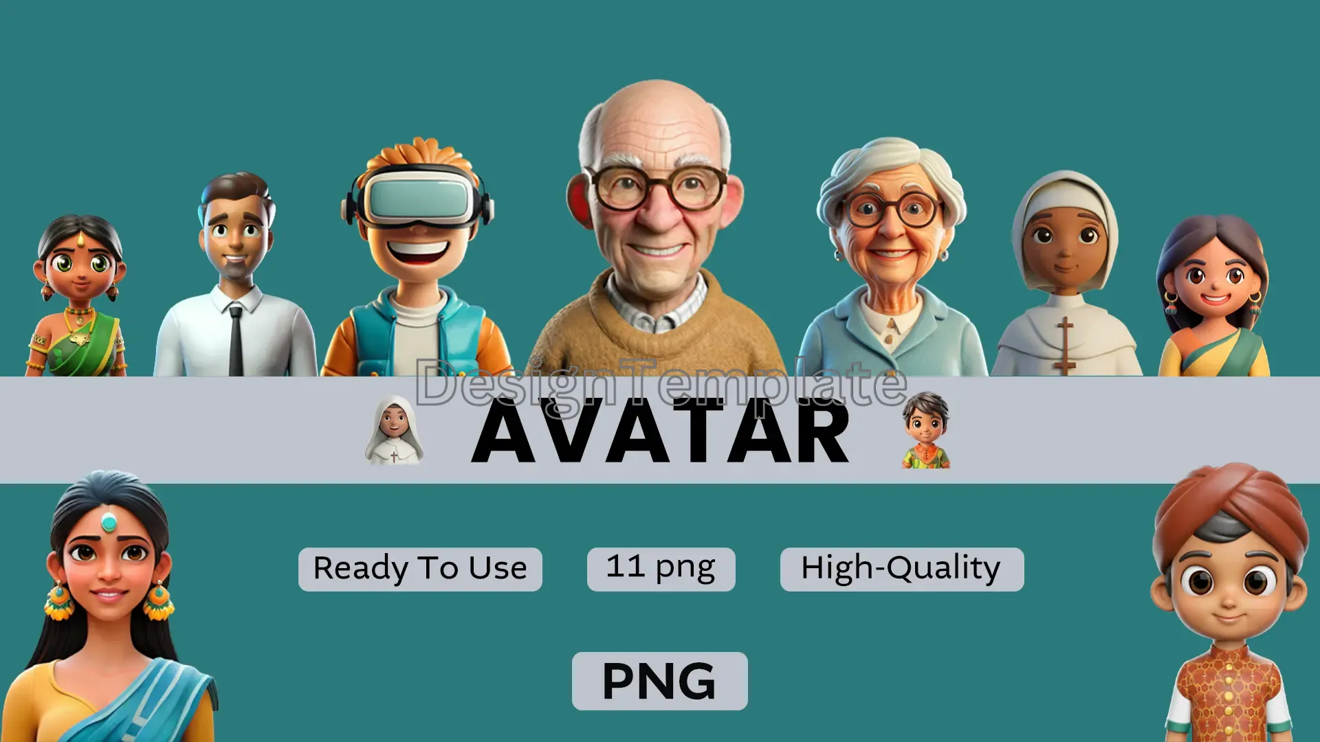 Diverse Character 3D Elements Pack image